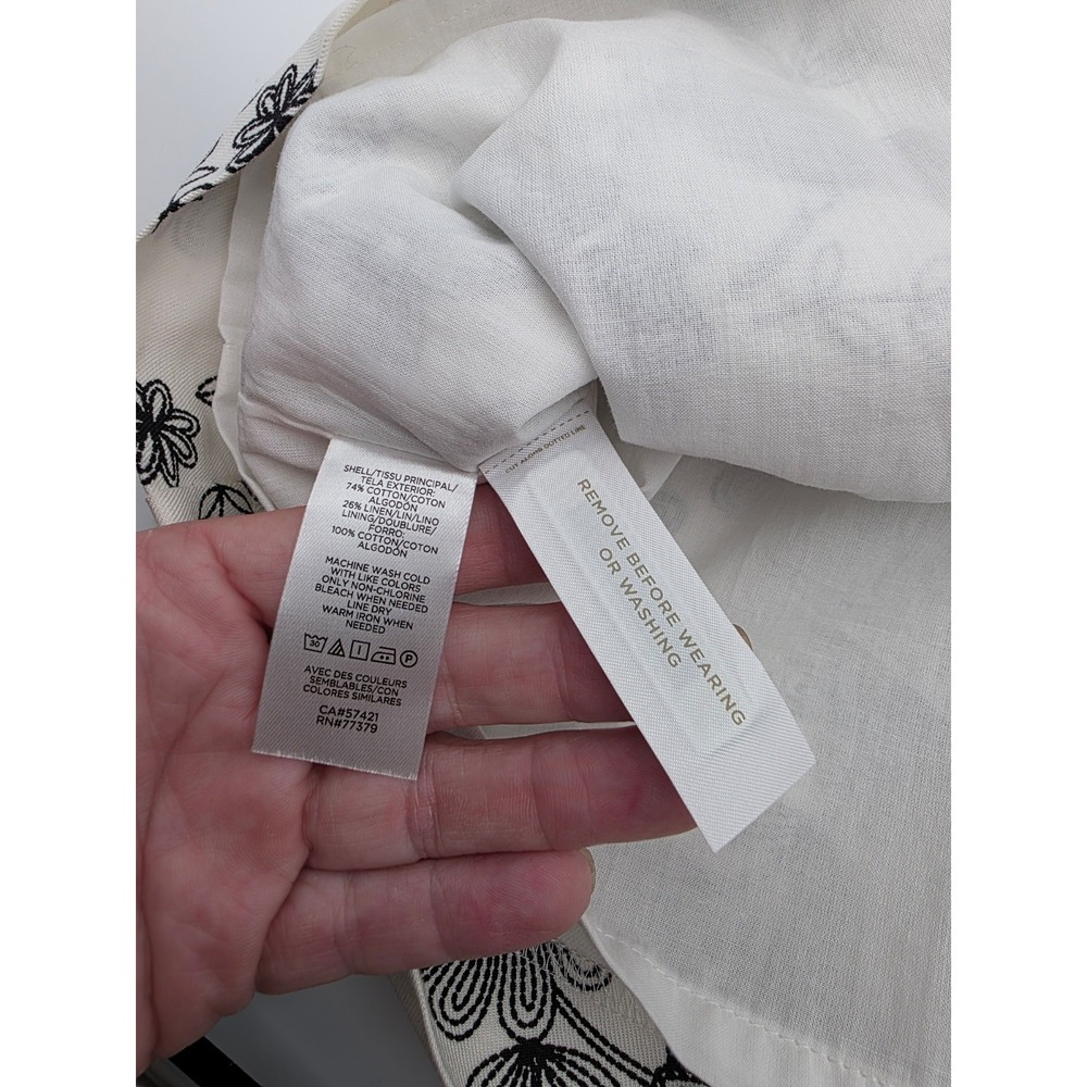 Ann Taylor Size 6 White Black Floral Print Sheath Dress Sleeveless - Picture 5 of 9